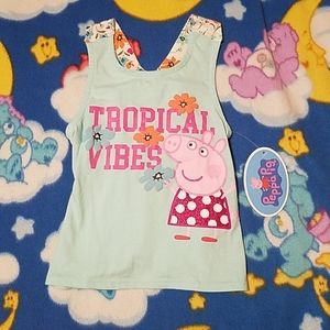 💎3for15 baby girl 5t peppa pig top